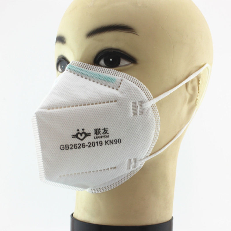 联友9600白色工业防粉尘防雾霾口罩 KN95折叠耳带式口罩