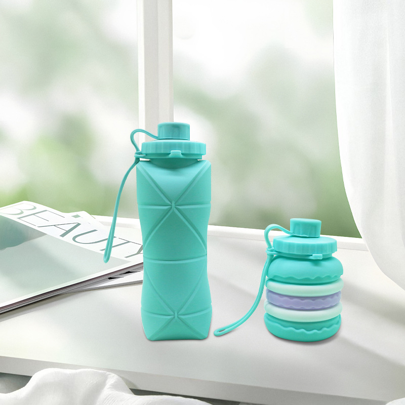 Taza de agua de silicona personalizada de gran capacidad portátil al aire libre hervidor deportivo retráctil taza de viaje al por mayor