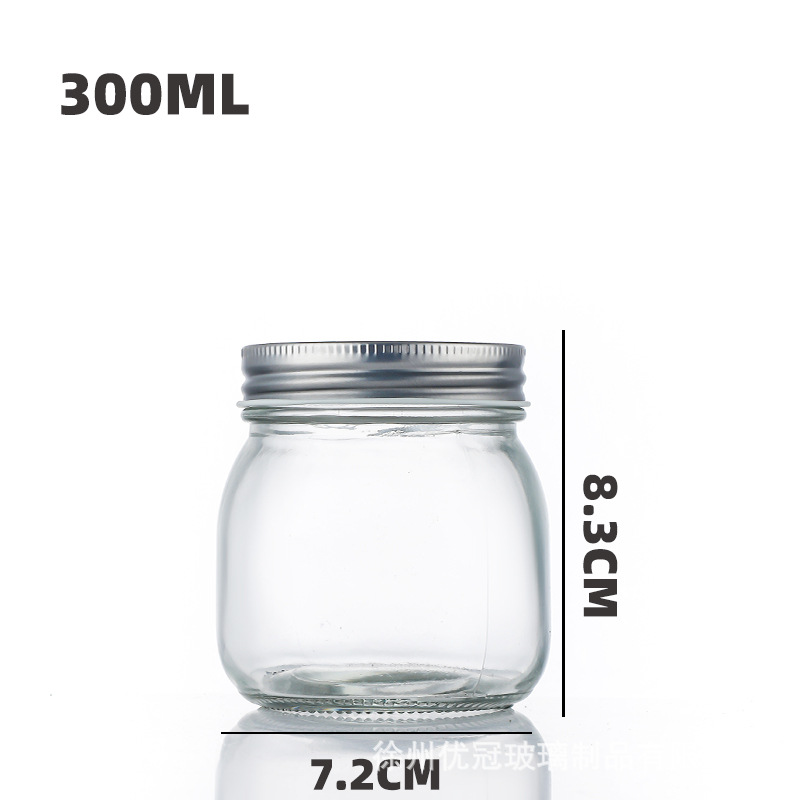 Tarro de albañil de vidrio transparente tarro sellado de la tarro de la ensalada de verduras nueces productos secos de embalaje de almacenamiento de vidrio al por mayor