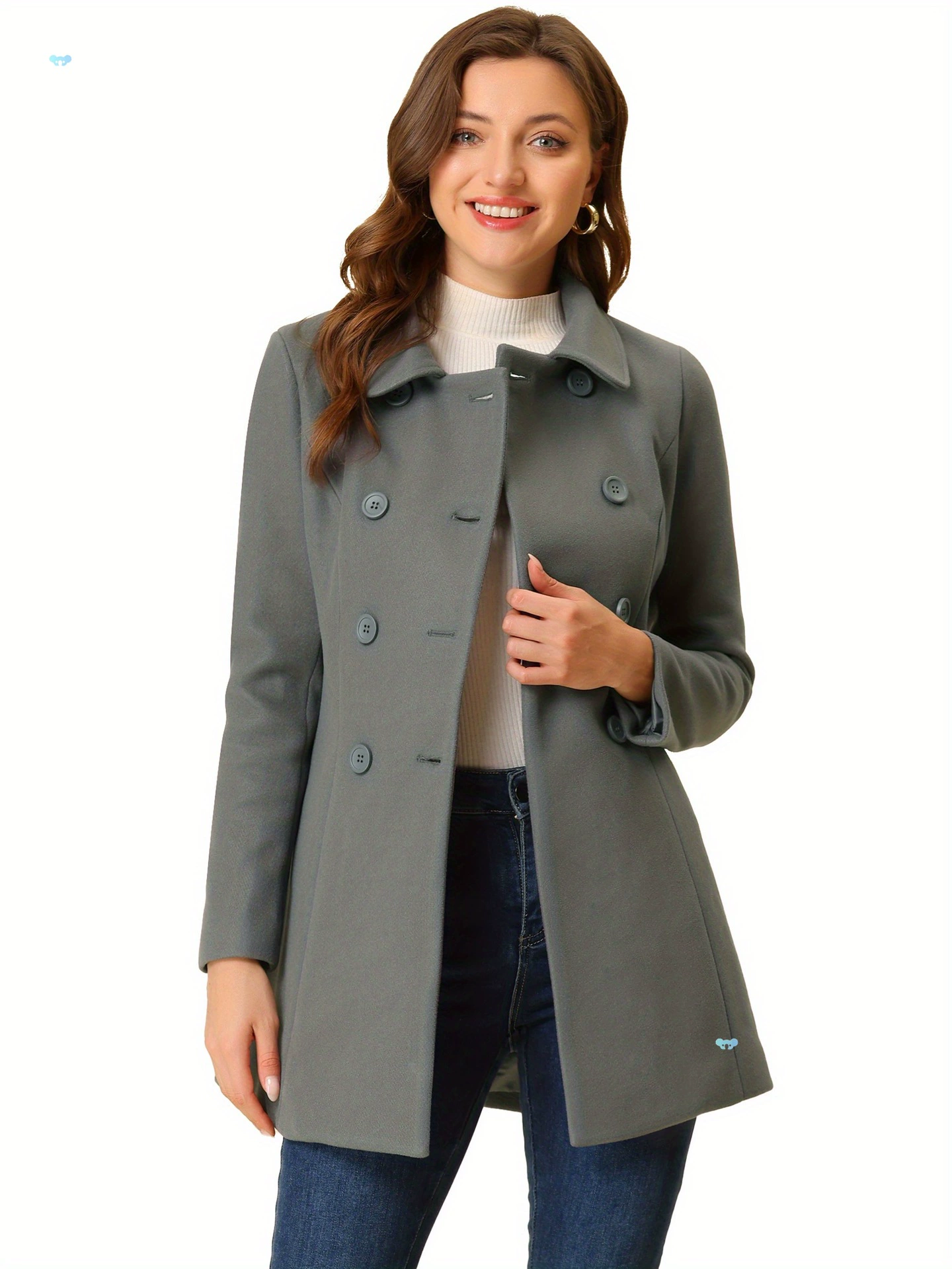 Двубортное классическое женское тренчкот средней длины