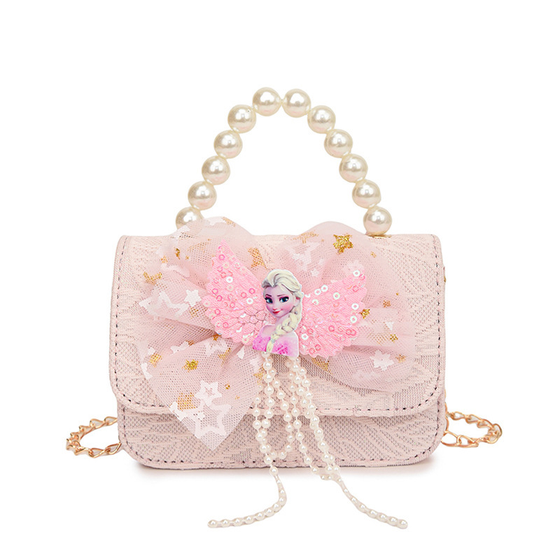 Bagos de hombro para niños primavera y verano frescos bolsos de perlas para niñas Aisha pequeña princesa bolsos de mochila de estilo extranjero