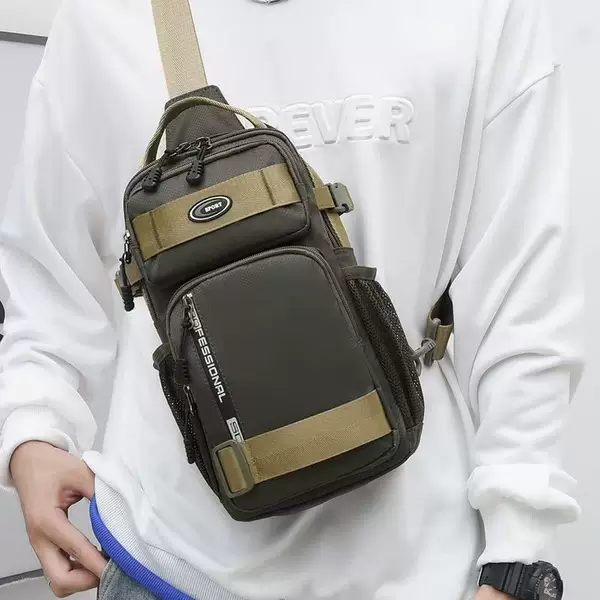 Cross-Border Outdoor Chest Bag 2026 New Model Men's Shoulder Bag Oxford Cloth Crossbody Bag Multi-Functional Water-Repellent Backpack