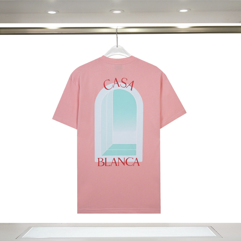 カサブランカ トレンド 半袖 夏新作 グリーン 三角文字 CASA テニスコート プリント Tシャツ|undefined