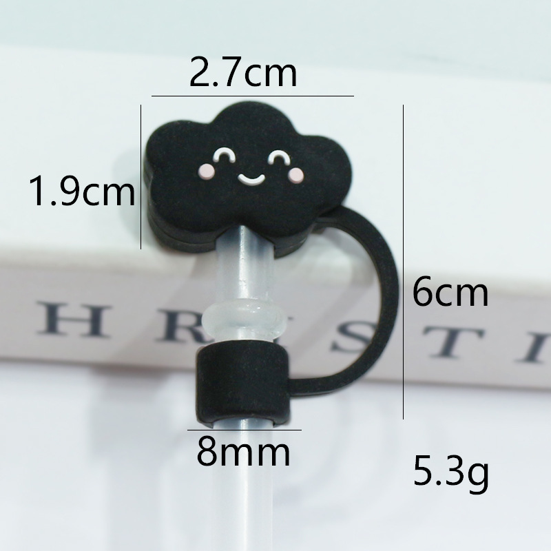 10mm食品級シリカゲルストローキャップ防塵ストロープラグかわいいストローキャップ立体アニメ防塵カバーストローカバー|undefined