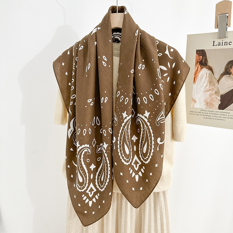 Primavera nueva toalla cuadrada impresa en herringbone flores de anacaju bufandas decorativas paisley impresa bufandas