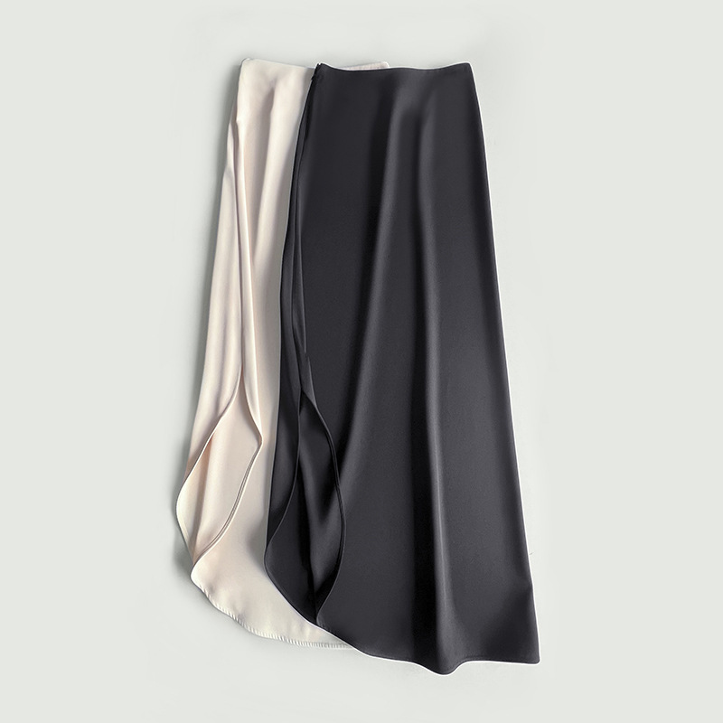 Easy to take care of lazy asymmetric round skirt ~ big a version viscose fiber texture comfortable side slit skirt summer skirt