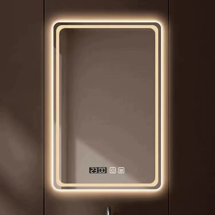 Espejo inteligente pantalla táctil LED espejo de baño de pared inodoro anti-nebble espejo de maquillaje con lámpara espejo de pared
