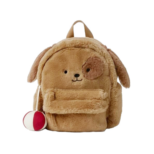 New Plush Puppy Backpack Cute Soft Girl Plush Bag Furry Bag School Bag Cartoon Student Small Backpack