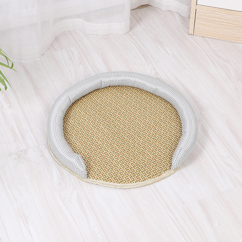 Nido redondo de seda de hielo de verano, nido para mascotas, nido para gatos, mascota, alfombra de hielo para mascotas, nido para perros, nido fresco, fábrica de suministros para mascotas al por mayor