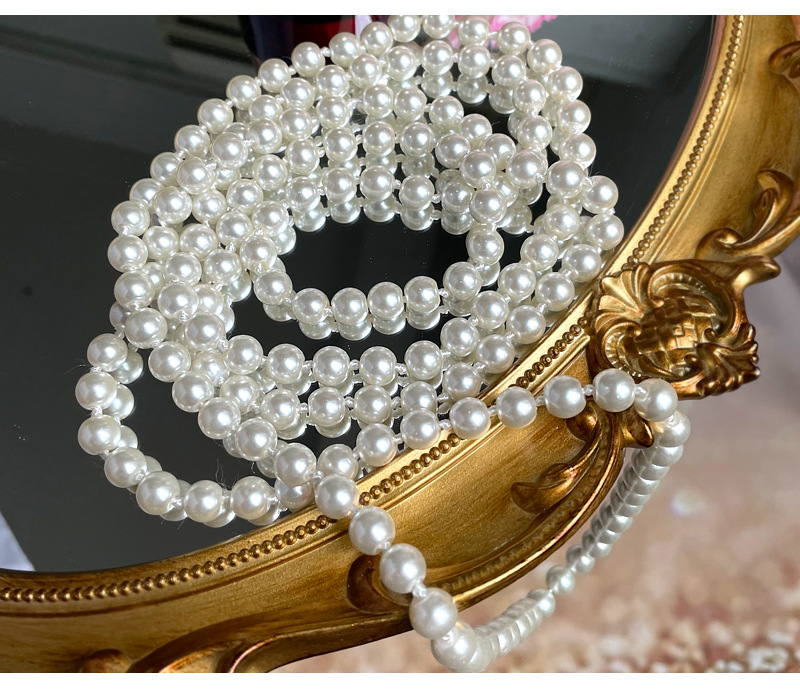 Basic Solid Color Imitation Pearl Beaded Womenu0027S Necklace 1 Piece