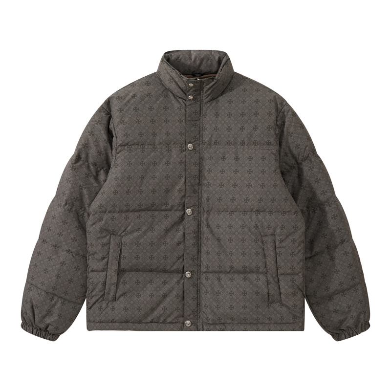 New cross-border Amazon exclusive, dark cross pattern Chloe down jacket, unisex warm coat wholesale.