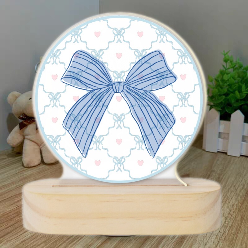 Casual Blue Bow Ornaments for Kidsren's Room Creative Desktop Ornaments with Base Living Room Bedroom Entrance Decorations