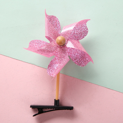 Children's windmill hairpin outdoor small windmill wholesale kindergarten activity small gifts floor push toys six small gifts