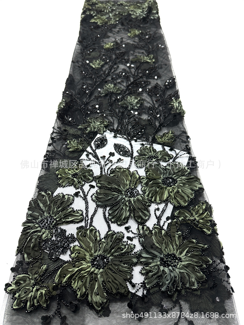 Moda industria pesada Gaoding vestido de boda vestido de cena cheongsam tela tridimensional tablero de chiffon tela bordada