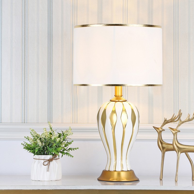 País americano lámpara de mesa de cerámica estudio dormitorio Retro Decoración cabecera modelo creativo habitación hogar lámpara de mesa Decoración