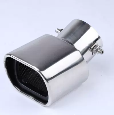 Modification Universal Tail Pipe Wholesale: Car muffler - platinum-with-square-mouth-and-mesh-curved-style