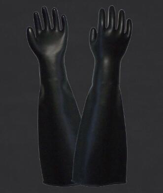 海太尔长款氯丁橡胶防化手套﻿10-221﻿ 耐酸碱氯丁橡胶手套60CM