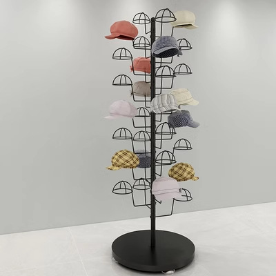35개의 이동식 모자 홀더가 있는 대담한 검정색
