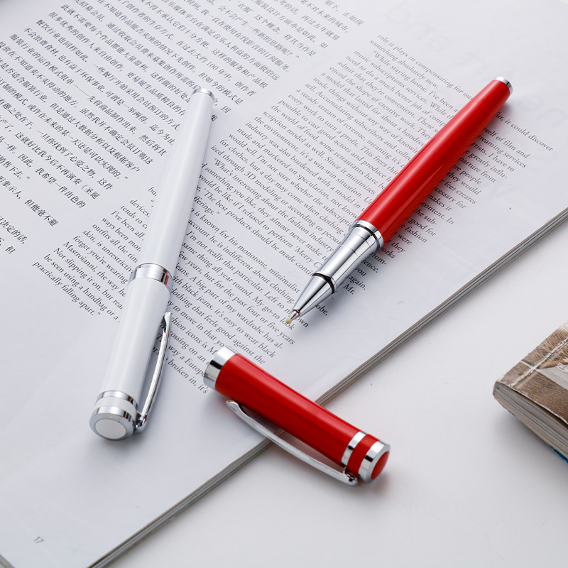 Black Metal Signature Pen Can Be Customized with logo Business Pen, Practical Annual Meeting Employee Gift Ball Pen 0.5mm Water Pen