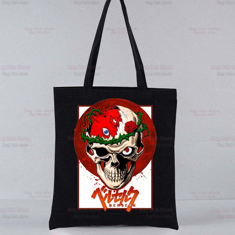 Berserk agallas espada estilo leyenda impreso bolsa de lona Harajuku bolso de hombro de moda bolsa de compras portátil AliExpress