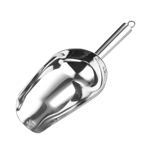 1cm extra thick stainless steel ice shovel, ice knocking handle, tea shovel, flour shovel, dried fruit popcorn shovel with hanging ring