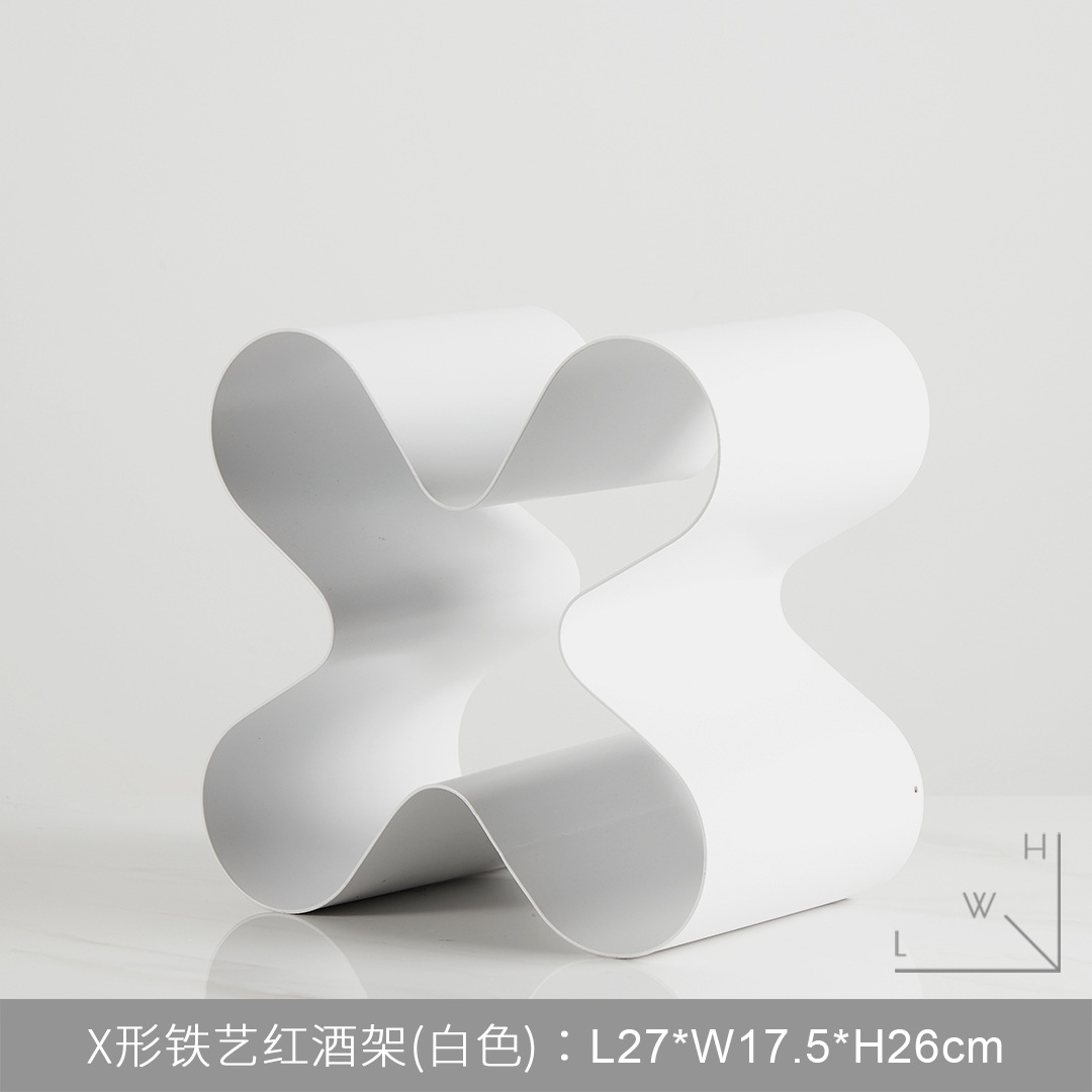 X자형 철제 와인랙(화이트)