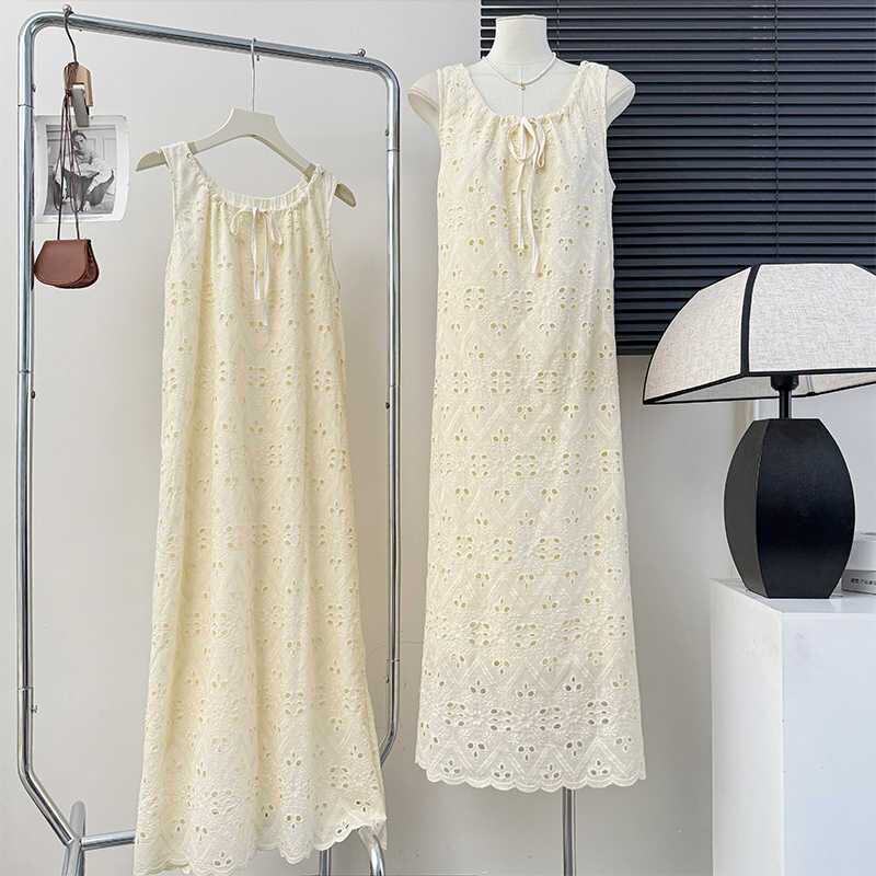 White Tie-Dye New Summer Front and Back Two-Wear Lace Lace Dress Casual Vacation Loose Slimming Dress