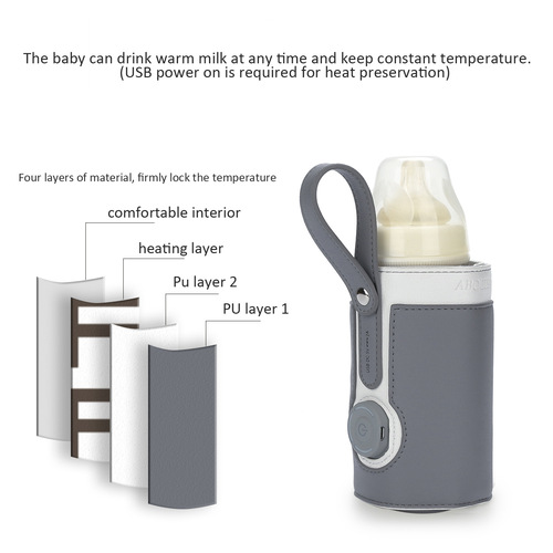 warmer bag warm milk bag leather three-speed adjustable heated bottle bag car portable constant temperature heating cup cover