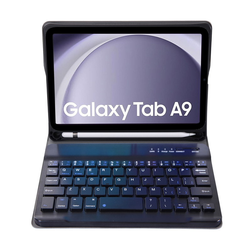 Suitable for Samsung Tab A9 8.7inch X110 A11+ Bluetooth Keyboard Protective Case A9 Plus Pen Slot Leather Case Suitable for Samsung Tab A9 8.7inch X110 A11+ Bluetooth Keyboard Protective Case A9 Plus Pen Slot Leather Case