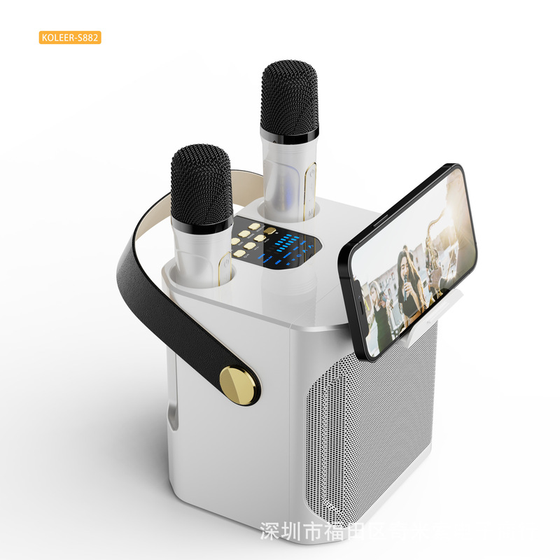 S882屋外k歌bluetoothスピーカー大音量家庭k歌ダブルマイク付きk歌複合機スピーカー|undefined