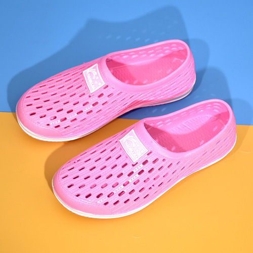 新款情侣包头洞洞鞋镂空透气防滑耐磨男士外穿休闲沙滩凉鞋女