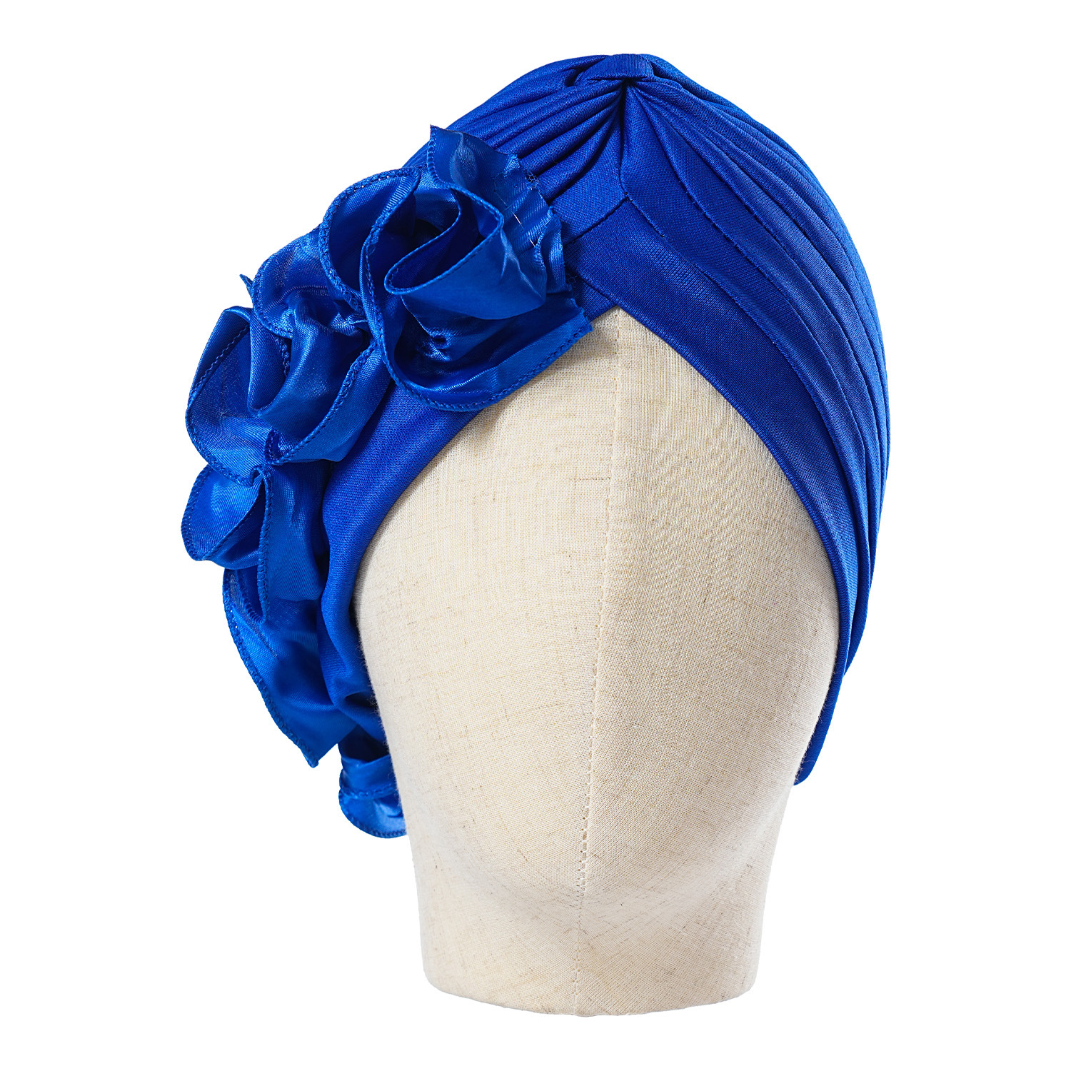 Cappello musulmano Cappello con fascia decorativa a fiori a fila laterale Cappello con fascia elastica plissettata Cappello etnico con fascia antivento_voghion.com