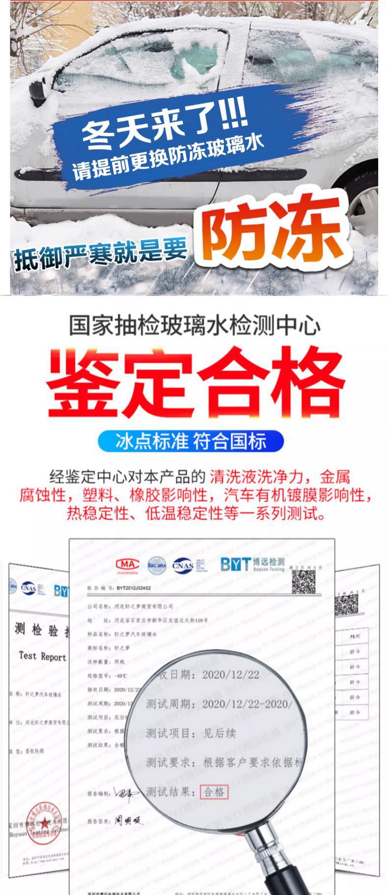 Glass Water Car Antifreeze Winter Minus--Universal Car Summer Wiper Water Oil Film Remover for All Seasons