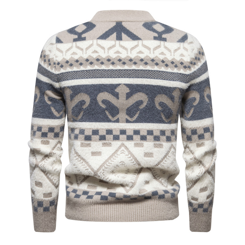 men's sweaters autumn and winter new fashion printed round neck sweaters retro sweaters men's tops_voghion.com