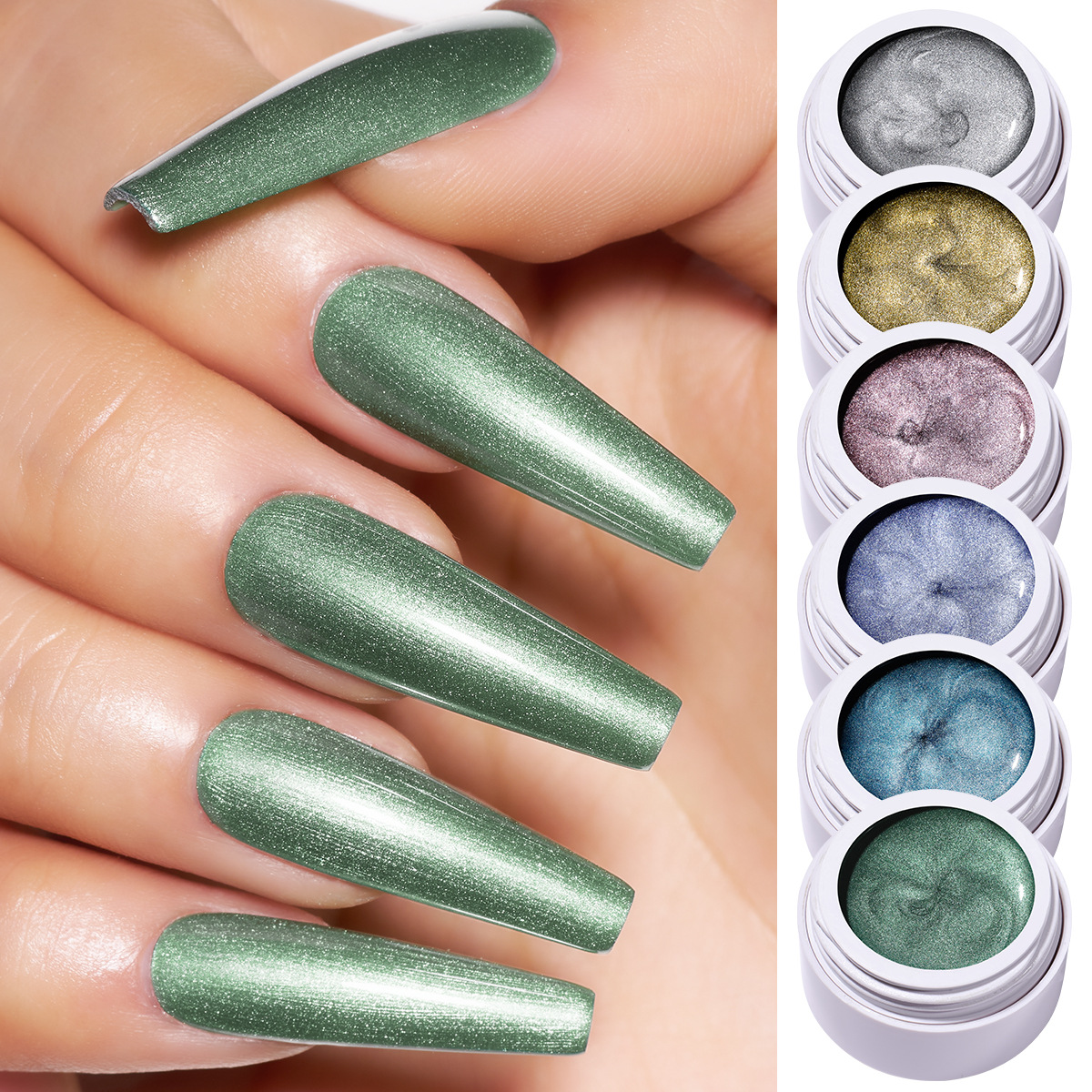 Manicure japonés pegamento metálico oro y plata pintura francesa pegamento de dibujo gancho de borde pegamento de pintura pegamento de esmalte de manica espejo