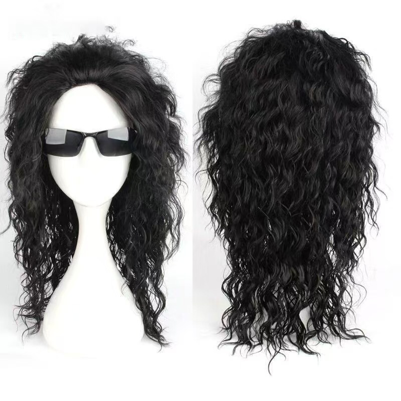 MJ Michael Jackson Wig Medium Length COS Wig for Imitation Show Performance, Space Walk, Mechanical Dance Wig MJ Michael Jackson Wig Medium Length COS Wig for Imitation Show Performance, Space Walk, Mechanical Dance Wig