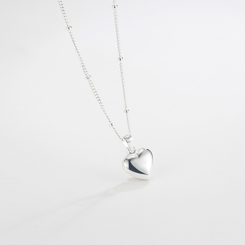 925 Sterling Silver Pendant Material Stone-Free Inlay Material Pendant Necklace, Long Necklace, Necklace Classification 925 Sterling Silver Plating Heart Shape Pendant Necklace Long Necklace Necklace