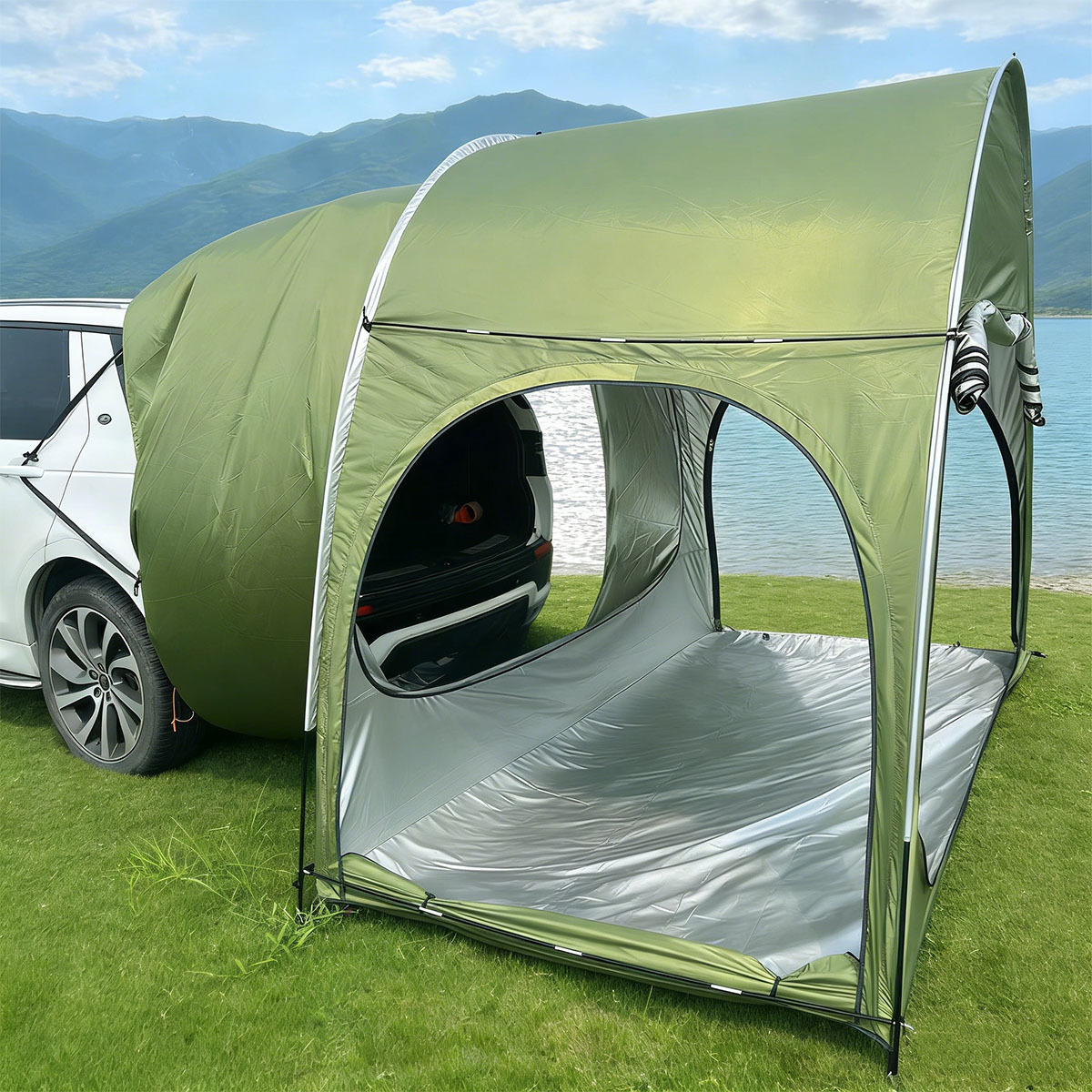 Upgraded Air-Conditioned Suv Tent, Outdoor Rear Car Tent, Sun-Proof and Rain-Proof Integrated Rear Car Tent, Car Cabin Tent