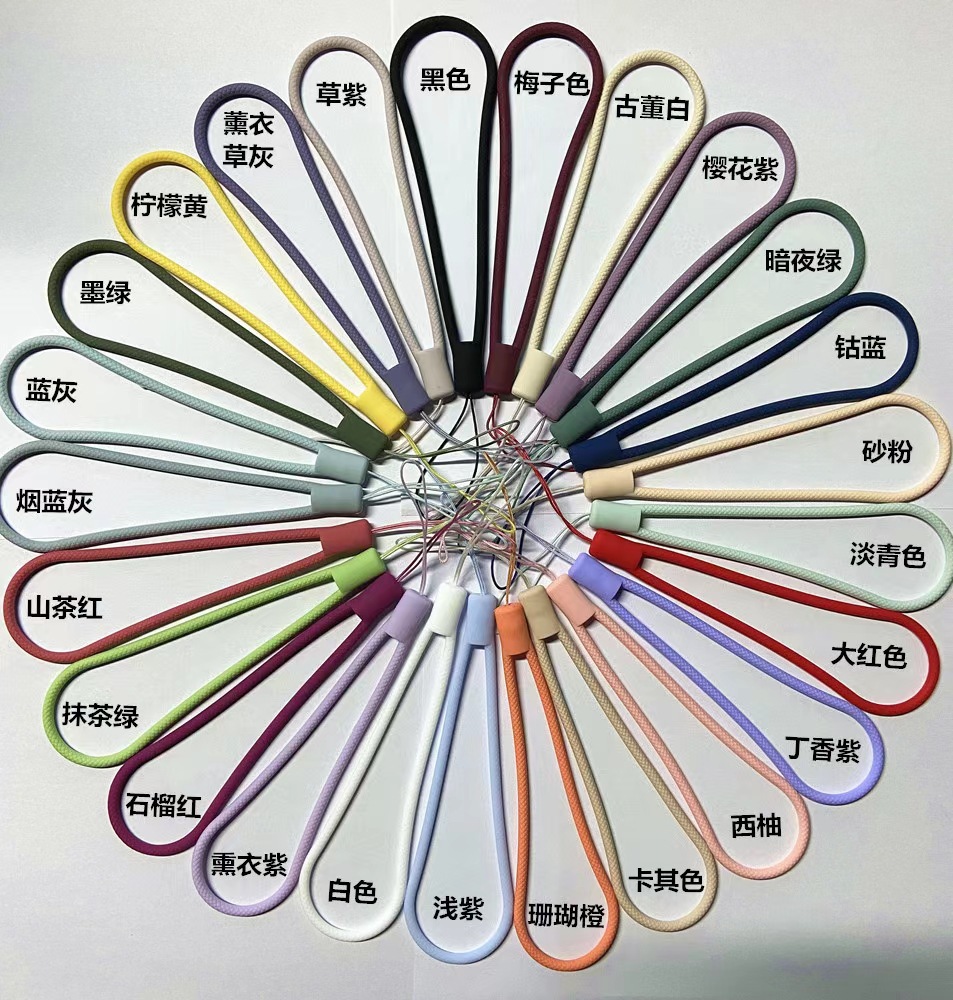 Nuevo cordón de silicona cordón de mano líquido cordón de muñeca cordón de teléfono móvil trenzado cordón de silicona corto portátil