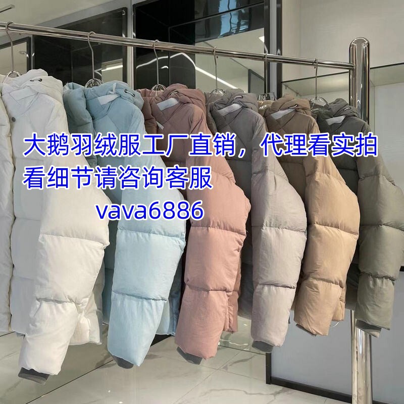 Canada Goose Short down Jacket for Women in Pastel Pink with White Label, Taro Purple Hooded Parka Capsule Coat