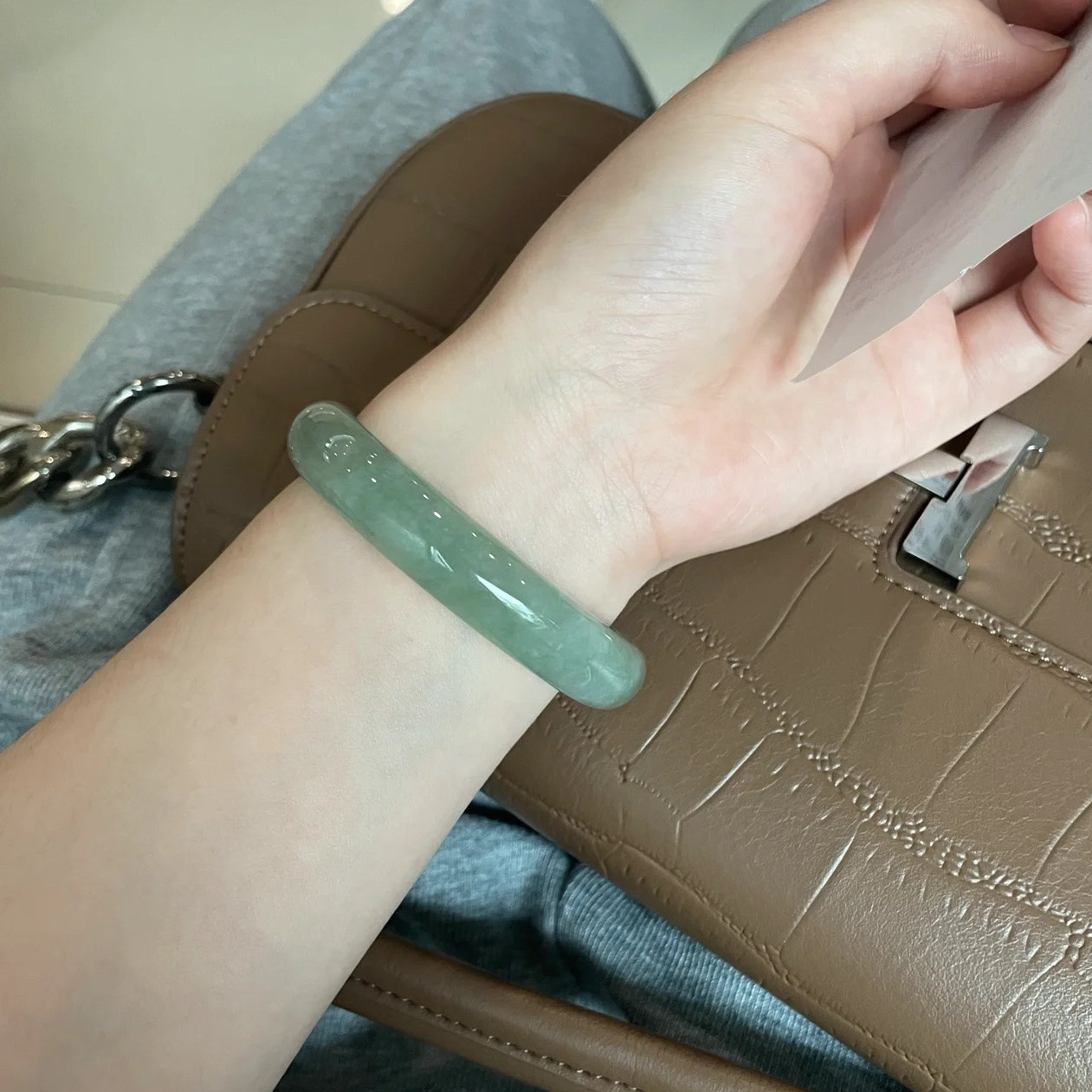 Vòng tay ngọc bích tự nhiên Miến Điện loại băng cao cấp có giấy chứng nhận