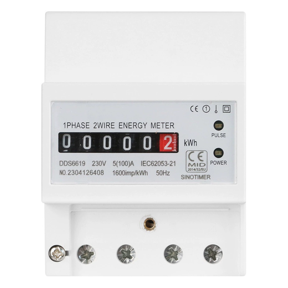 Однофазный счетчик рельсового типа, дисплей мощности, счетчик бытовой электроэнергии кВтч, счетчик электроэнергии 220 В, 230 В, 100 А
