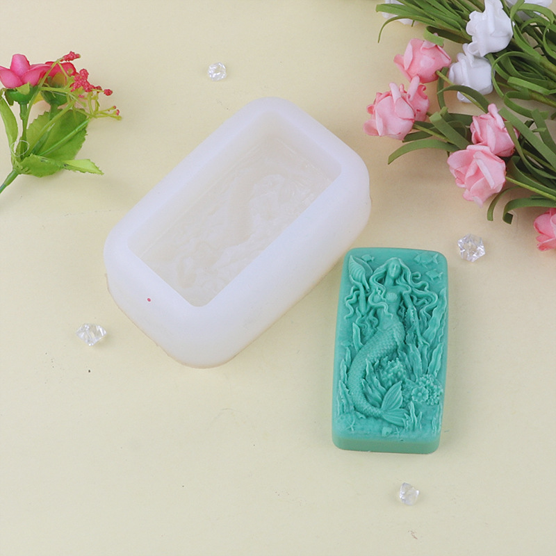 手工皂肥皂模具 食品级模具 美人鱼珊瑚海鱼石膏磨具 翻糖蛋糕模详情2