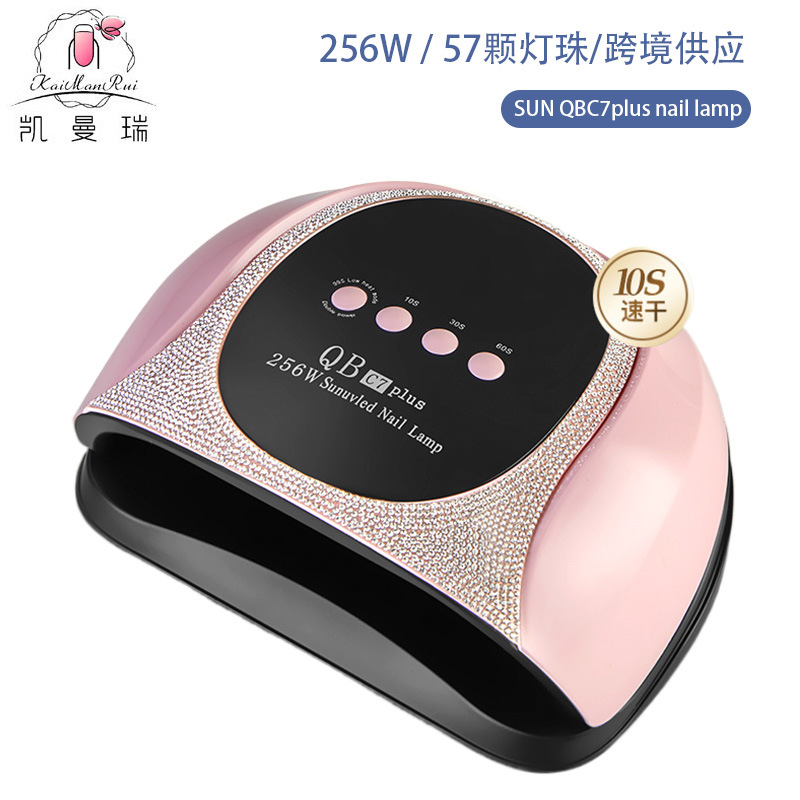 Lámpara de manicura inteligente de alta gama de luz de terapia de diamante 256W de alta potencia de pegamento de vinilo lámpara de horneado de dos manos secador de uñas transfronterizas