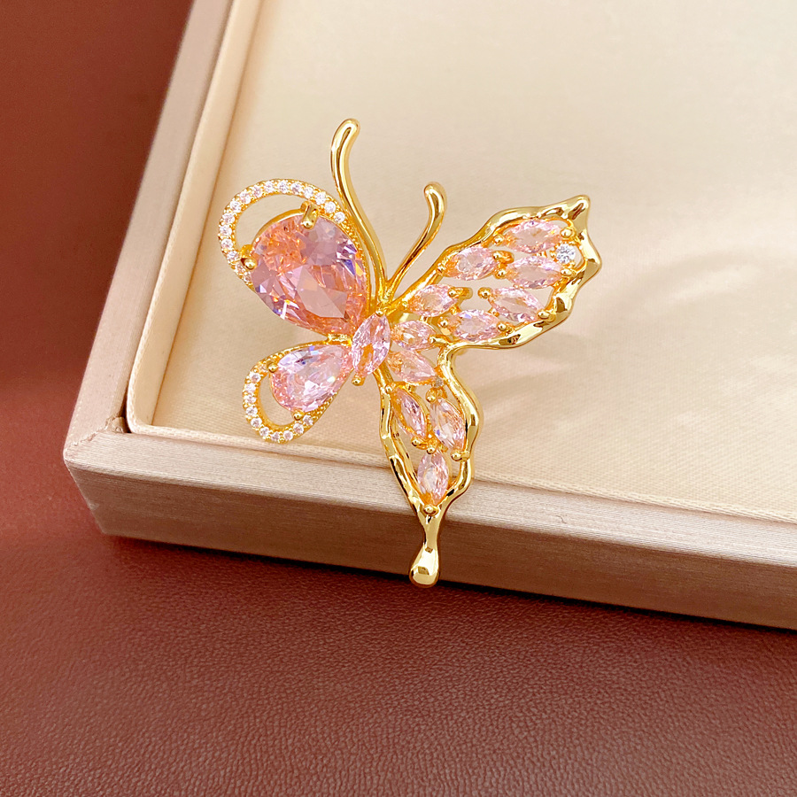 Oro verdadero electron-combustible mariposa de piedra pernos de orejas temperamento exquisito personalidad nicho pendientes ligero lujo conjunto de joyas de alta calidad