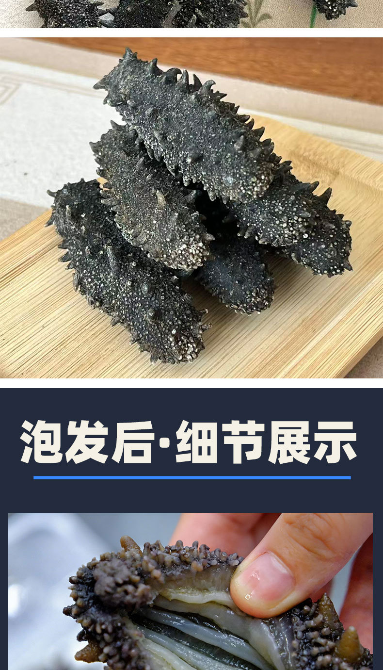 Dalian Lightly Dried Sea Cucumber Gift Box 50g Premium Liao Sea Cucumber Dried Seafood quality and texture