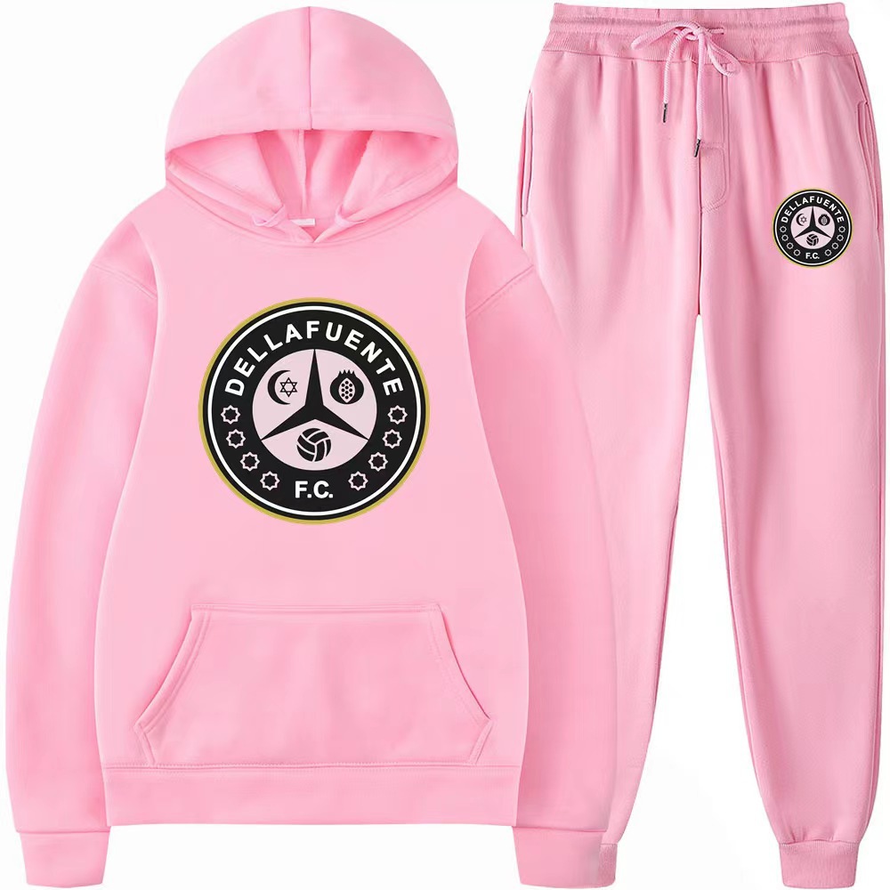 Sweat à capuche classique à la mode pour hommes et femmes, costume de sport ample en velours_voghion.com