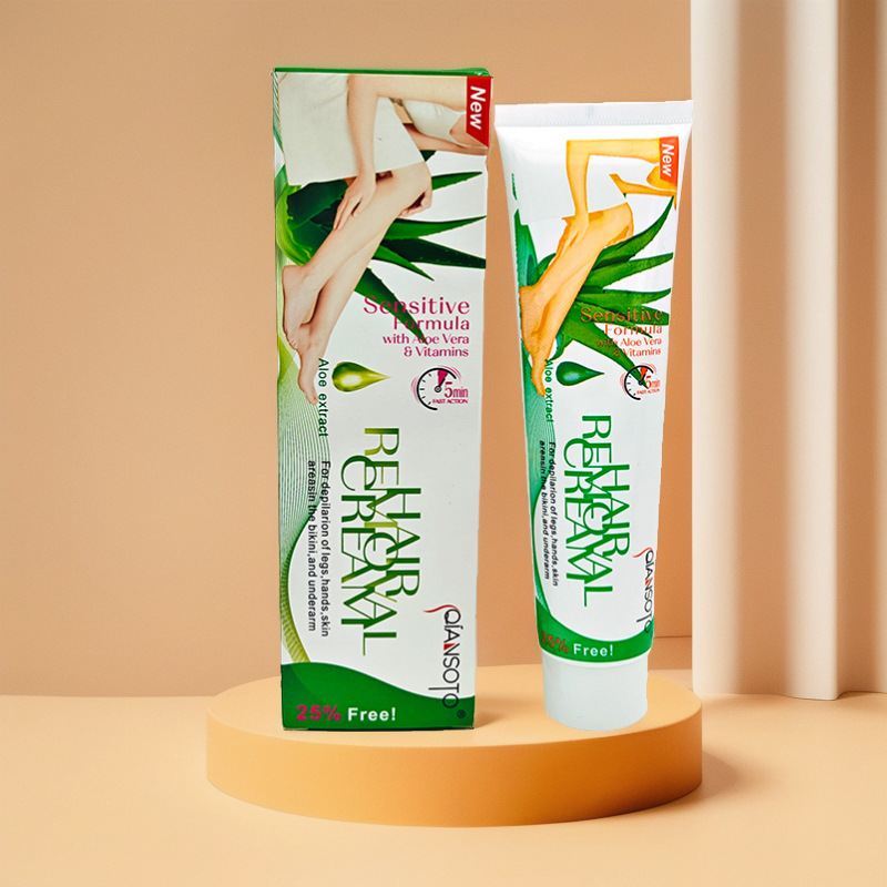 跨境俄文脱毛膏腋下腿部手毛都可用QIANSOTO温和脱毛液