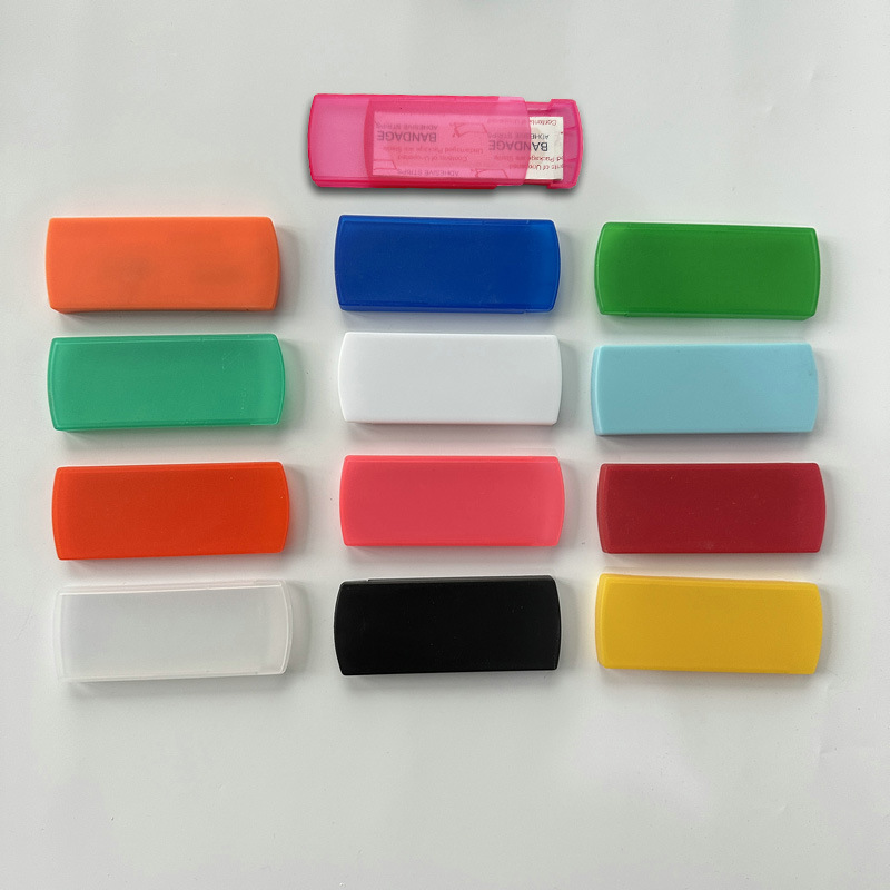 宁波厂家销售应急用的伤口贴塑料收纳小药盒 含5张创口贴携带方便