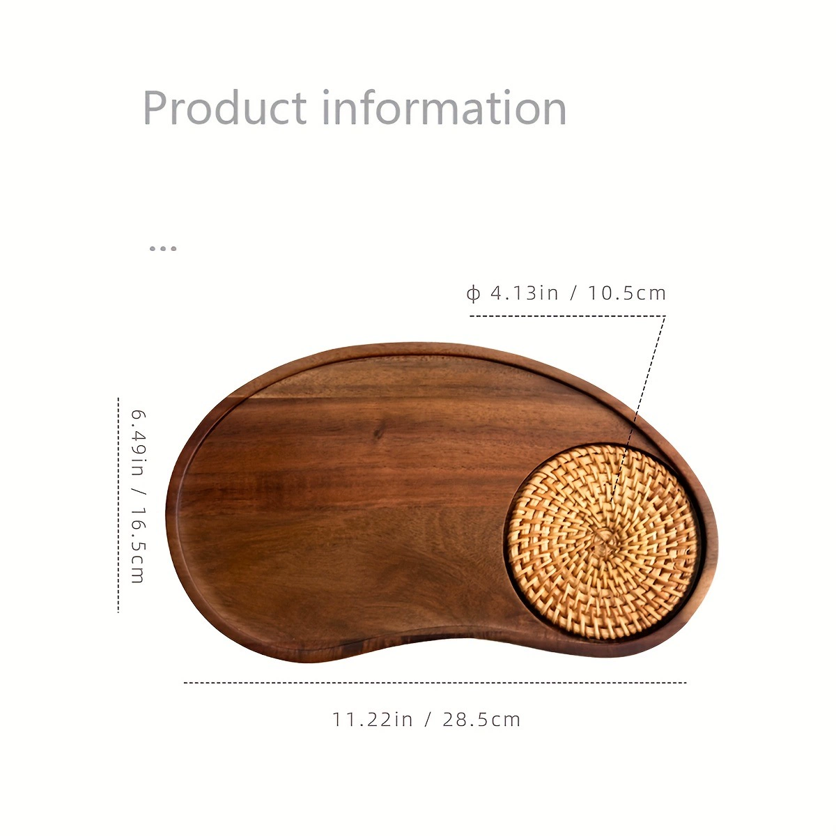Тарелка из акaции обеденная поднос solid wood поднос для отеля кофе чай домашняя стойка поднос